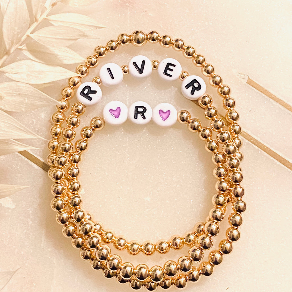 Personalized Name  Gold Filled Bracelet 4mm